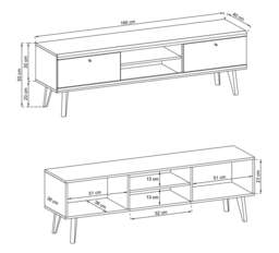 Primo Large TV Cabinet 160cm - White 160cm - thumbnail 5