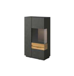 Silke 44 Display Cabinet 80cm [Right] - Matera / Wotan Oak 80cm - thumbnail 2