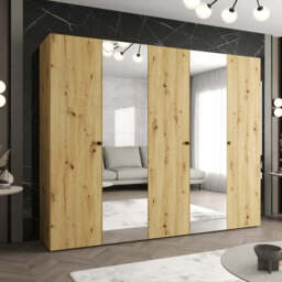Parma II Hinged Door Wardrobe 250cm - Oak Walnut 250cm - thumbnail 7
