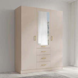 Konso Hinged Door Wardrobe 151cm - Beige 151cm - thumbnail 1