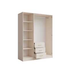 Konso Hinged Door Wardrobe 151cm - Beige 151cm - thumbnail 4