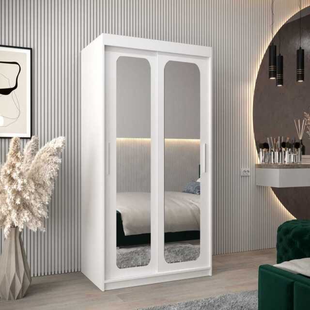 Uppsala T3 Sliding Door Wardrobe 100cm - White 100cm - image 1