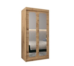Uppsala T3 Sliding Door Wardrobe 100cm - White 100cm - thumbnail 7