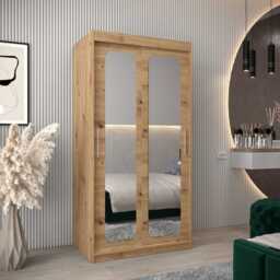 Uppsala T3 Sliding Door Wardrobe 100cm - White 100cm - thumbnail 6