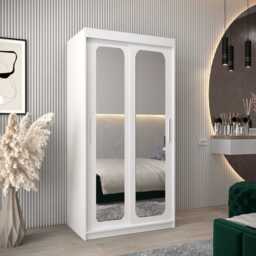 Uppsala T3 Sliding Door Wardrobe 100cm - White 100cm - thumbnail 1