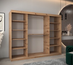 Roma II Sliding Door Wardrobe 250cm - White 250cm - thumbnail 4
