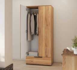 Tokyo 18 Hinged Door Wardrobe 86cm - Oak Mauvella 86cm - thumbnail 5