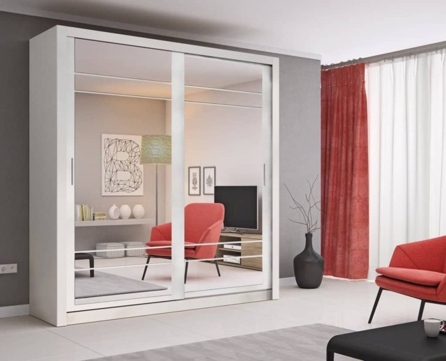 Arti 8 - 2 Sliding Door Wardrobe 203cm - White Matt 203cm - image 1