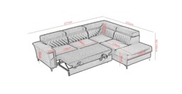 Garry I Corner Sofa Bed - 277cm 231cm Left - thumbnail 5