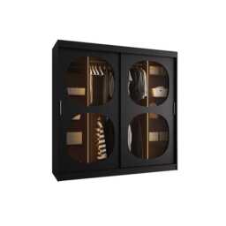 Bahrain II Sliding Door Wardrobe 200cm - Black 200cm - thumbnail 6