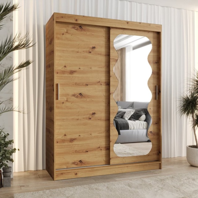 Spoti Sliding Door Wardrobe 150cm - Oak Artisan 150cm - image 1