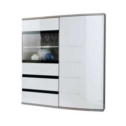 Ontario Display Cabinet 100cm - White Gloss 100cm