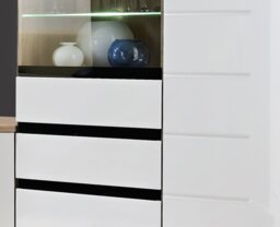 Ontario Display Cabinet 100cm - White Gloss 100cm - thumbnail 3
