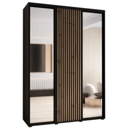 Sapporo II Sliding Door Wardrobe 180cm - Black 180cm - thumbnail 2