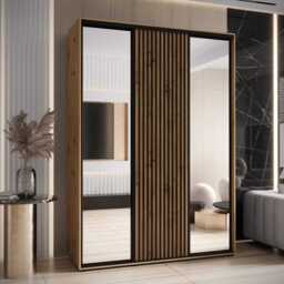 Sapporo II Sliding Door Wardrobe 180cm - Black 180cm - thumbnail 4