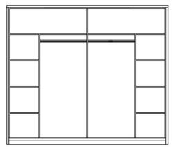 Togo 12 Sliding Door Wardrobe 230cm - Oak Wellington 230cm - thumbnail 3