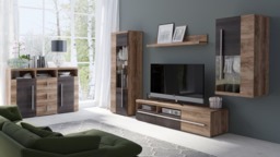 Roger 06 Tall Display Cabinet 55cm - Oak Satin 55cm - thumbnail 2