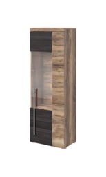 Roger 06 Tall Display Cabinet 55cm - Oak Satin 55cm - thumbnail 1