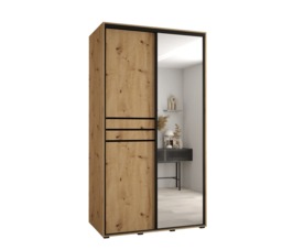 Cannes XI Sliding Door Wardrobe 140cm - Black 140cm - thumbnail 3