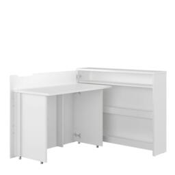 Work Concept Convertible Hidden Desk With Storage - Left White Matt 115cm