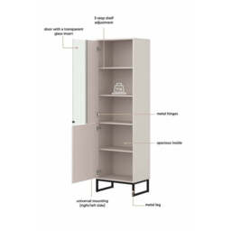 Loft Tall Display Cabinet 53cm - Oak Wotan 53cm - thumbnail 6