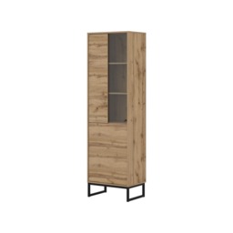 Loft Tall Display Cabinet 53cm - Oak Wotan 53cm