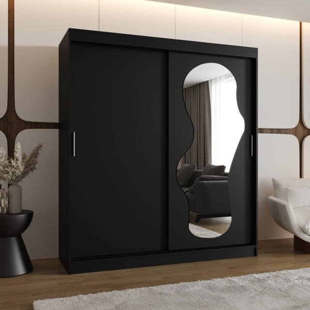 Ultra Sliding Door Wardrobe 180cm - Black 180cm - image 1