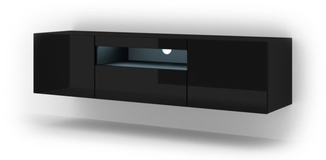 Aura TV Cabinet 150cm - Black Gloss 150cm - image 1