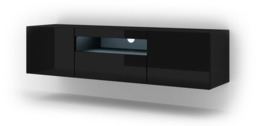 Aura TV Cabinet 150cm - Black Gloss 150cm