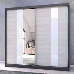 Multi 32 Sliding Mirror Door Wardrobe 233cm - White Matt 233cm - thumbnail 3