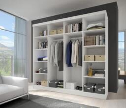 Multi 32 Sliding Mirror Door Wardrobe 233cm - White Matt 233cm - thumbnail 5