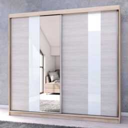 Multi 32 Sliding Mirror Door Wardrobe 233cm - White Matt 233cm - thumbnail 4