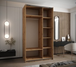 Trosa I Sliding Door Wardrobe 130cm - Black 130cm - thumbnail 5