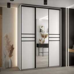 Cannes XI Sliding Door Wardrobe 180cm - Black 180cm - thumbnail 2