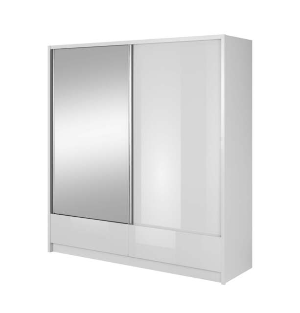 Aria I Sliding Door Wardrobe 204cm - White 204cm - image 1