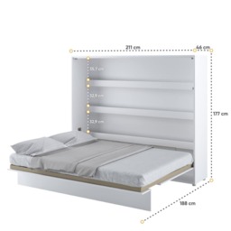 BC-14 Horizontal Wall Bed Concept 160cm - White Gloss 160 x 200cm - thumbnail 5