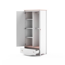 Mia MI-12 Hinged Wardrobe 85cm - White Matt 85cm - thumbnail 2