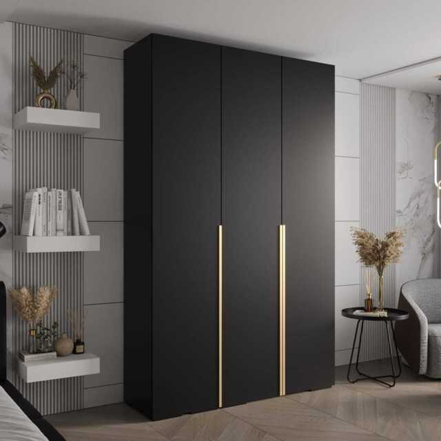 Inova I Hinged Door Wardrobe 150cm - Black 150cm - image 1