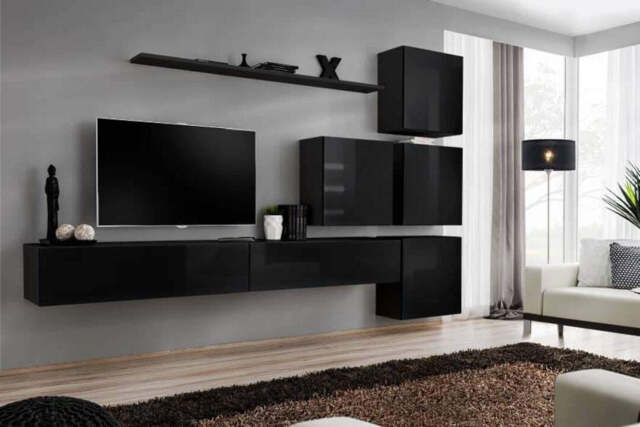 "Switch IX Entertainment Unit For TVs Up To 75"" - Black 300cm Black" - image 1