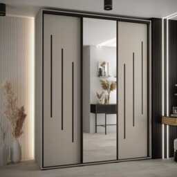 Dakota IX Sliding Door Wardrobe 190cm - Cashmere 190cm - thumbnail 1