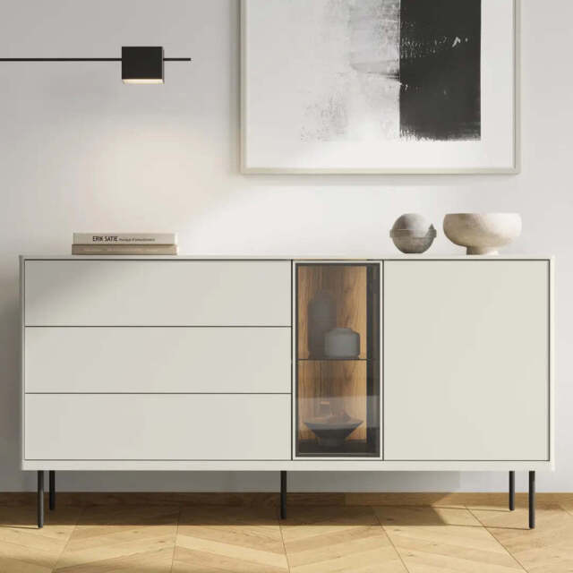 Epiro EP-04 Display Sideboard Cabinet 161cm - Cashmere 161cm - image 1