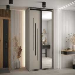 Dakota IX Sliding Door Wardrobe 120cm - Cashmere 120cm - thumbnail 1