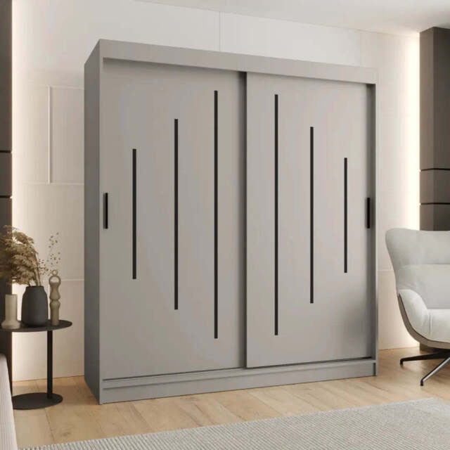 Rubino Y Sliding Door Wardrobe 180cm - Cashmere 180cm - image 1