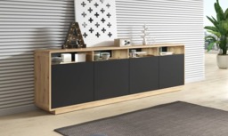 Aston 25 Sideboard Cabinet 238cm - Black 238cm - thumbnail 3