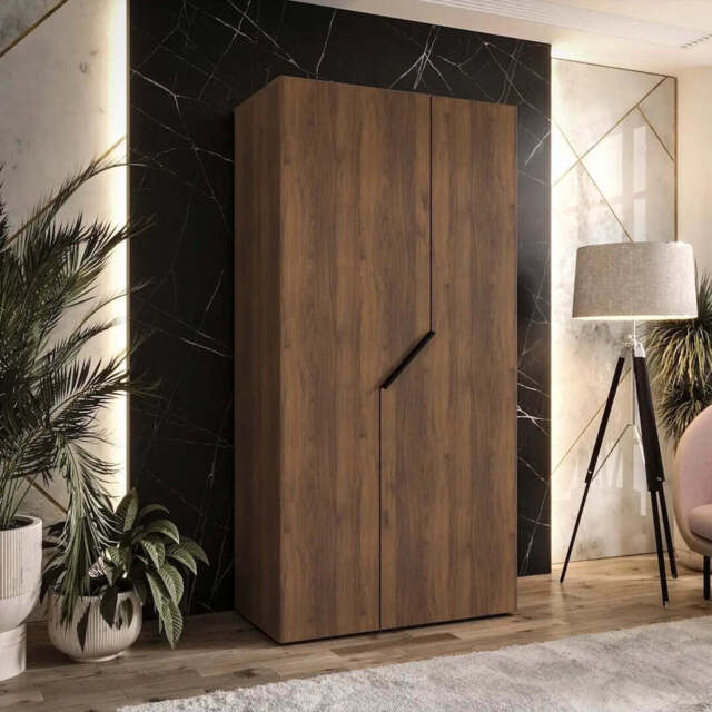 Blomvik I Hinged Door Wardrobe 100cm - Oak Walnut 100cm - image 1