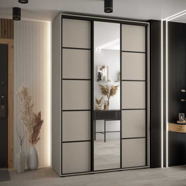Dakota V Sliding Door Wardrobe 150cm - Cashmere 150cm - image 1