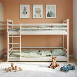 Wooden Bunk Bed Mini - White Foam Mattresses - thumbnail 2