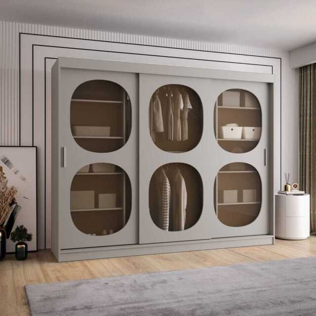 Bahrain II Sliding Door Wardrobe 250cm - Cashmere 250cm - image 1