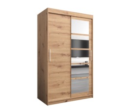Roma I Sliding Door Wardrobe 120cm - White 120cm - thumbnail 3