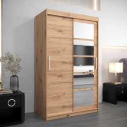 Roma I Sliding Door Wardrobe 120cm - White 120cm - thumbnail 2